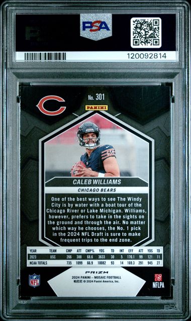 2024 PANINI MOSAIC #301 CALEB WILLIAMS MOSAIC - PSA 8