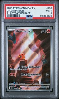 2023 POKEMON MEW EN-151 168 CHARMANDER ILLUSTRATION RARE  PSA 9