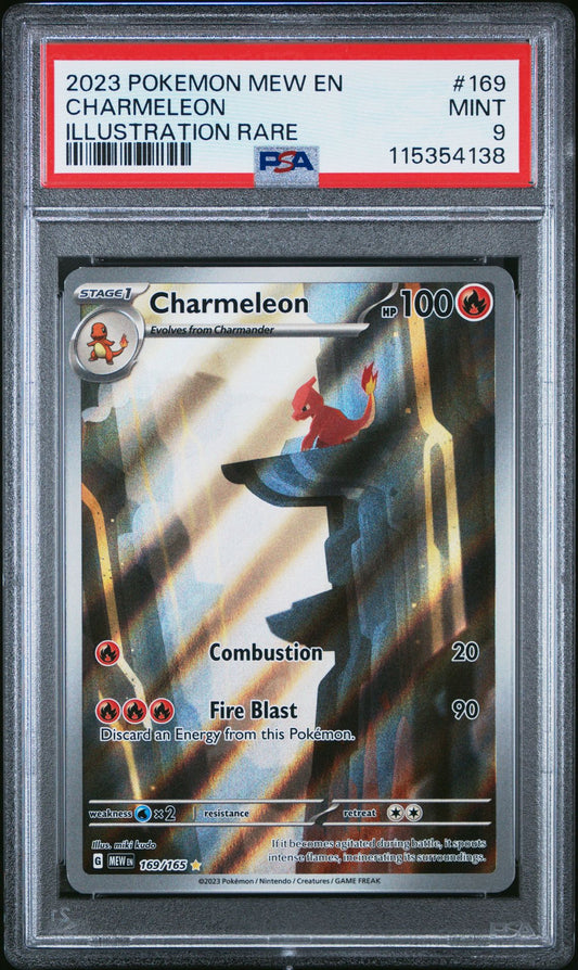 2023 POKEMON MEW EN-151 169 CHARMELEON ILLUSTRATION RARE PSA 9