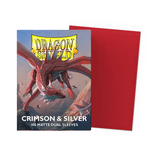 Dragon Shield Standard DUAL Matte Crimson & Silver