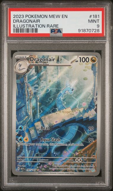2023 POKEMON MEW EN-151 #181 DRAGONAIR ILLUSTRATION RARE PSA 9