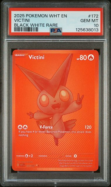2025 POKEMON WHT EN-WHITE FLARE #172 VICTINI BLACK WHITE RARE PSA 10