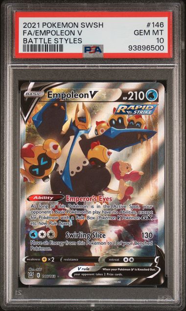 2021 POKEMON SWORD & SHIELD BATTLE STYLES #146 FA/EMPOLEON V BATTLE STYLES PSA 10