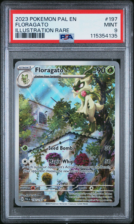 2023 POKEMON PAL EN-PALDEA EVOLVED 197 FLORAGATO ILLUSTRATION RARE PSA 9