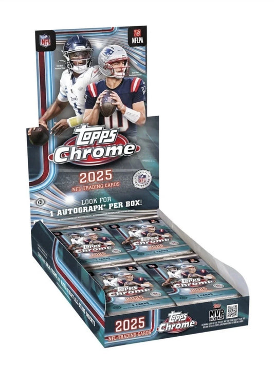 2025 Topps Chrome Football Factory Sealed Hobby Box
