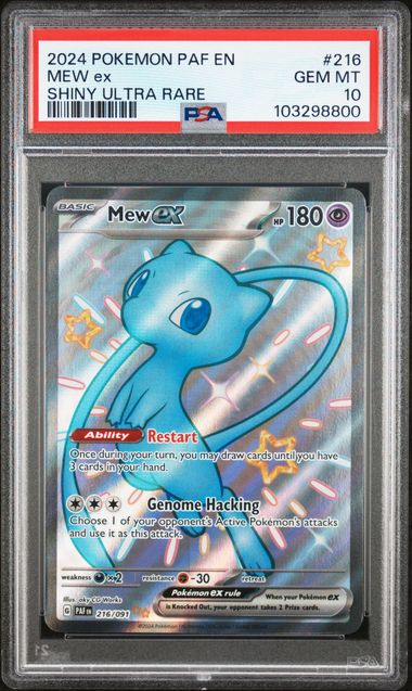 2024 POKEMON PAF EN-PALDEAN FATES #216 MEW ex SHINY ULTRA RARE PSA 10