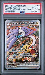 2025 POKEMON PRE EN-PRISMATIC EVOLUTIONS 166 RAGING BOLT EX SPECIAL ILLUSTRATION RARE PSA 10
