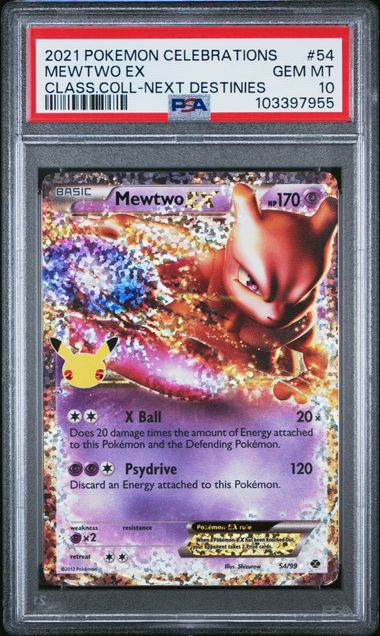 2021 POKEMON CELEBRATIONS CLASSIC COLLECTION #54 MEWTWO EX CLASS.COLL-NEXT DESTINIES PSA 10
