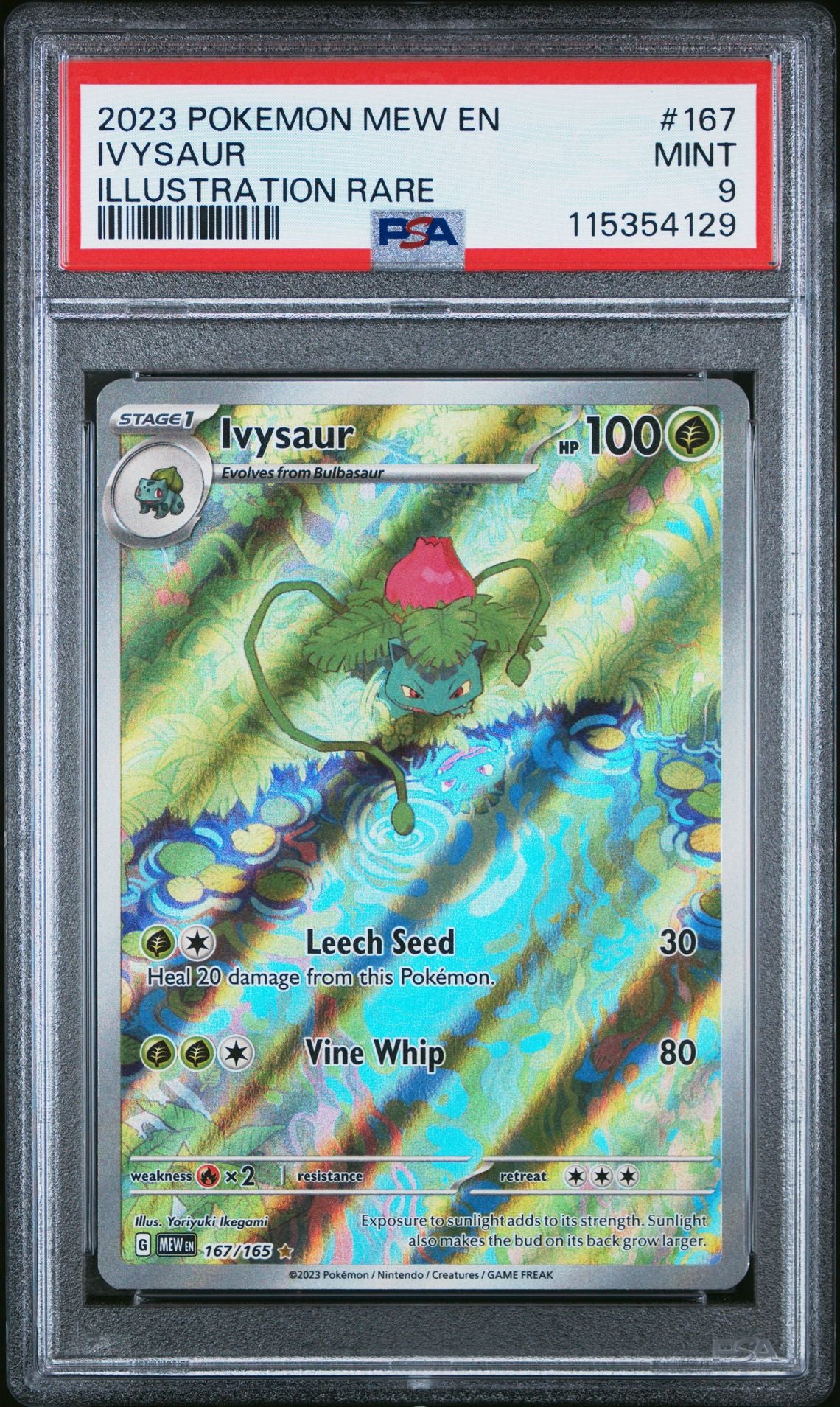 2023 POKEMON MEW EN-151 167 IVYSAUR ILLUSTRATION RARE PSA 9
