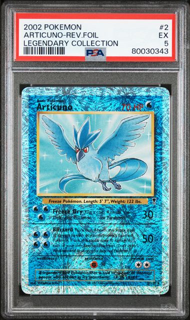 2002 POKEMON LEGENDARY COLLECTION #2 ARTICUNO-REV.FOIL LEGENDARY COLLECTION PSA 5
