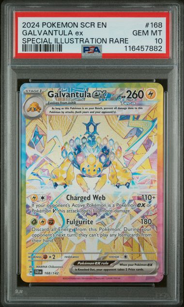 2024 POKEMON SCR EN-STELLAR CROWN #168 GALVANTULA ex SPECIAL ILLUSTRATION RARE PSA 10