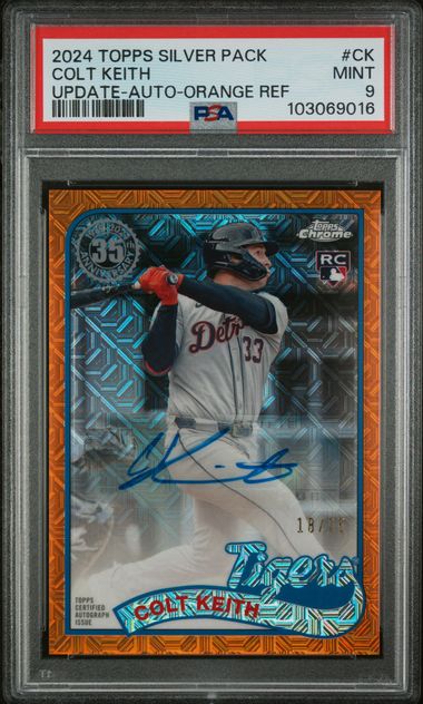 2024 TOPPS SILVER PACK 1989 CHROME PROMO #CK COLT KEITH UPDATE-AUTO-ORANGE REF PSA 9
