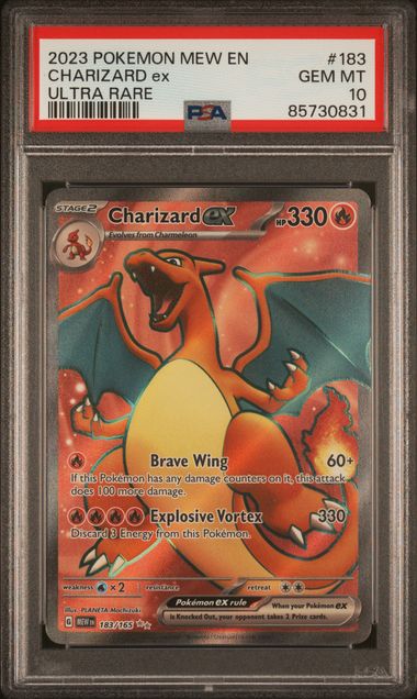 2023 POKEMON MEW EN-151 #183 CHARIZARD ex ULTRA RARE PSA 10