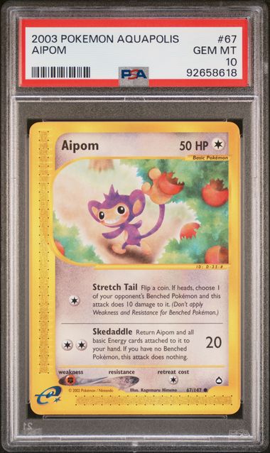 2003 POKEMON AQUAPOLIS #67 AIPOM PSA 10