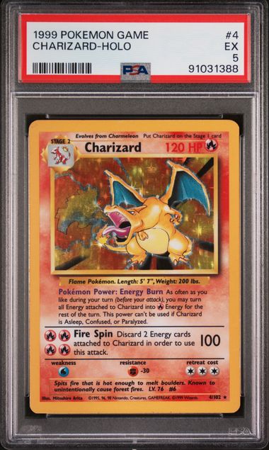 1999 POKEMON GAME #4 CHARIZARD-HOLO PSA 5