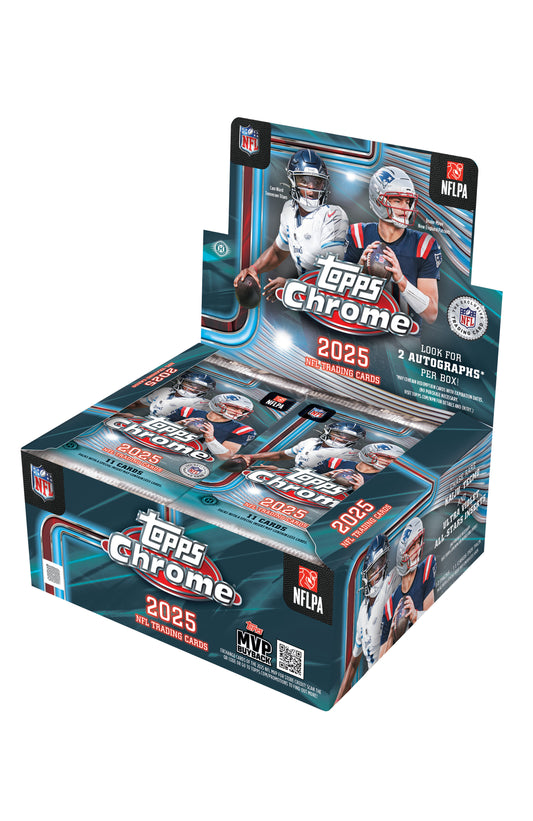 2025 Topps Chrome Football Factory Sealed Hobby Jumbo Box