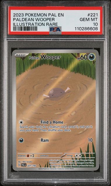 2023 POKEMON PAL EN-PALDEA EVOLVED #221 PALDEAN WOOPER ILLUSTRATION RARE PSA 10