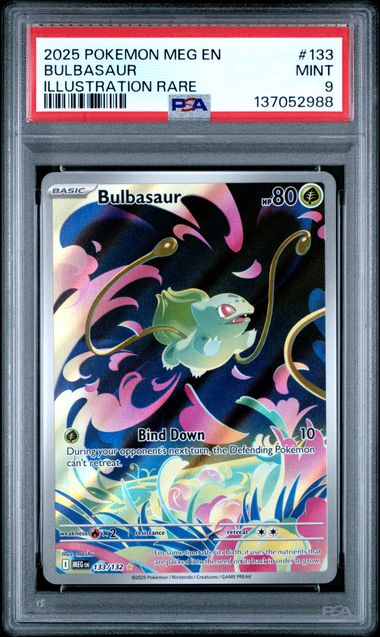 2025 POKEMON MEG EN-MEGA EVOLUTION #133 BULBASAUR ILLUSTRATION RARE PSA 9