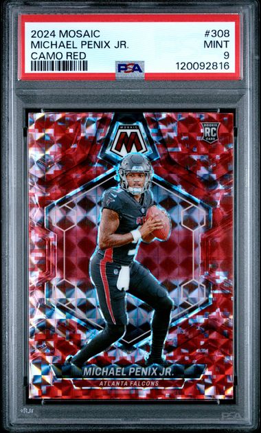 2024 PANINI MOSAIC #308 MICHAEL PENIX JR. CAMO RED - PSA 9