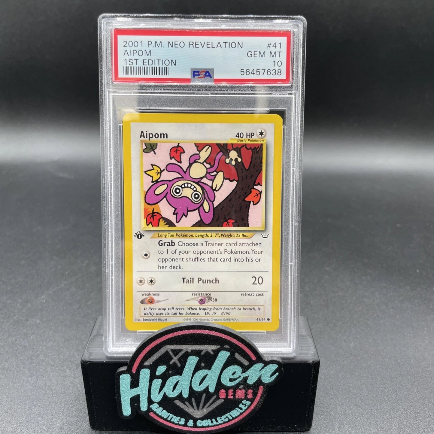 2001 POKEMON NEO REVELATION #41 AIPOM 1ST EDITION PSA 10