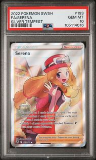 2022 POKEMON SWORD & SHIELD SILVER TEMPEST 193 FULL ART/SERENA PSA 10