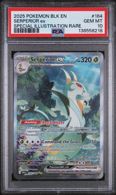 2025 POKEMON BLK EN-BLACK BOLT #164 SERPERIOR ex SPECIAL ILLUSTRATION RARE PSA 10