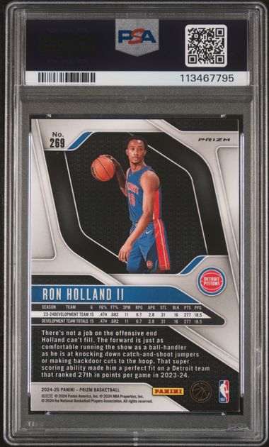2024 PANINI PRIZM #269 RON HOLLAND II TIGER STRIPES CHOICE PSA 10