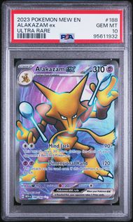 2023 POKEMON MEW EN-151 188 ALAKAZAM EX ULTRA RARE PSA 10