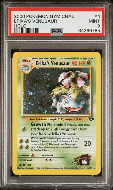 2000 POKEMON GYM CHALLENGE #4 ERIKA'S VENUSAUR HOLO PSA 9