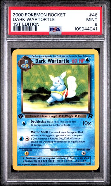 2000 POKEMON ROCKET #46 DARK WARTORTLE 1ST EDITION PSA 9