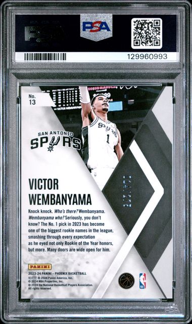 2023 PANINI PHOENIX INSTANT PHENOM #13 VICTOR WEMBANYAMA INSTANT PHENOM-MAROON ICE PSA 10